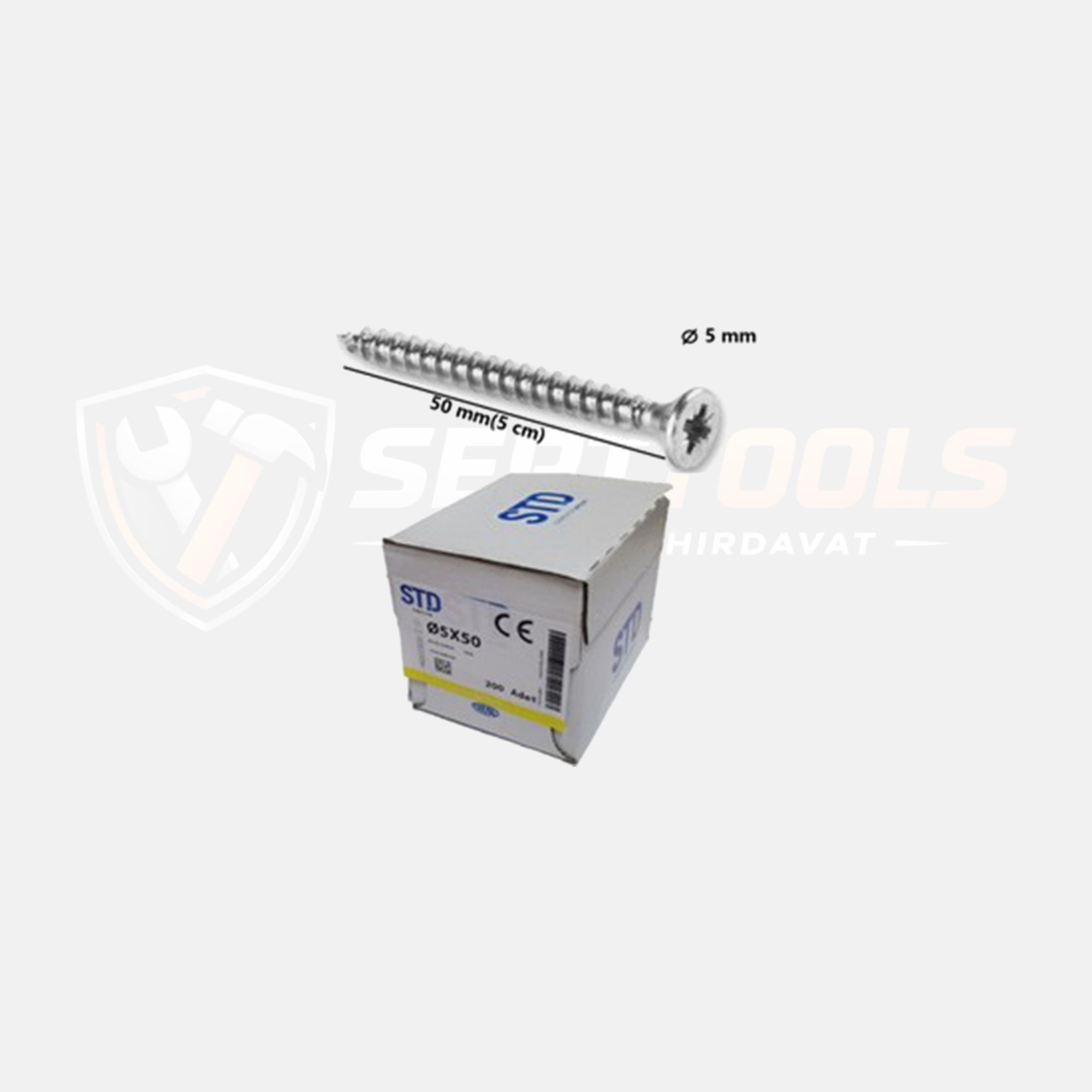 ⁠STD Vida Sunta 5x60 mm: Sunta ve ahşap montajı için uygun, ZN CR+3 Mavi kaplama 200'lü