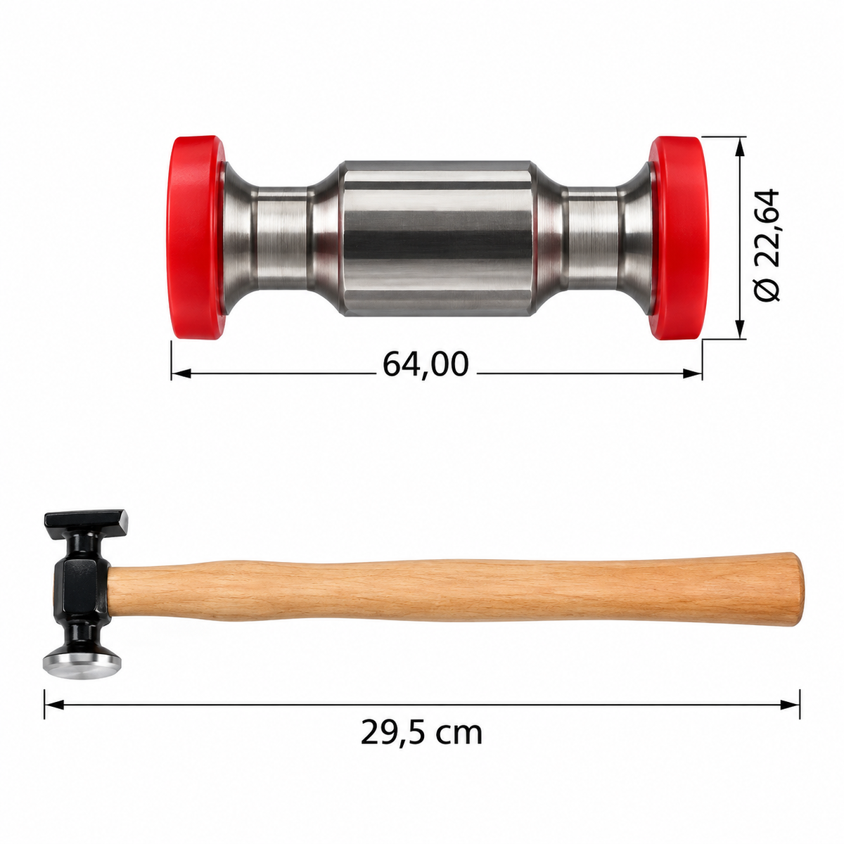 4893 - PDR Kaporta Çekiç ( Çelik) Boy 63,5mm Altı Kare Desen