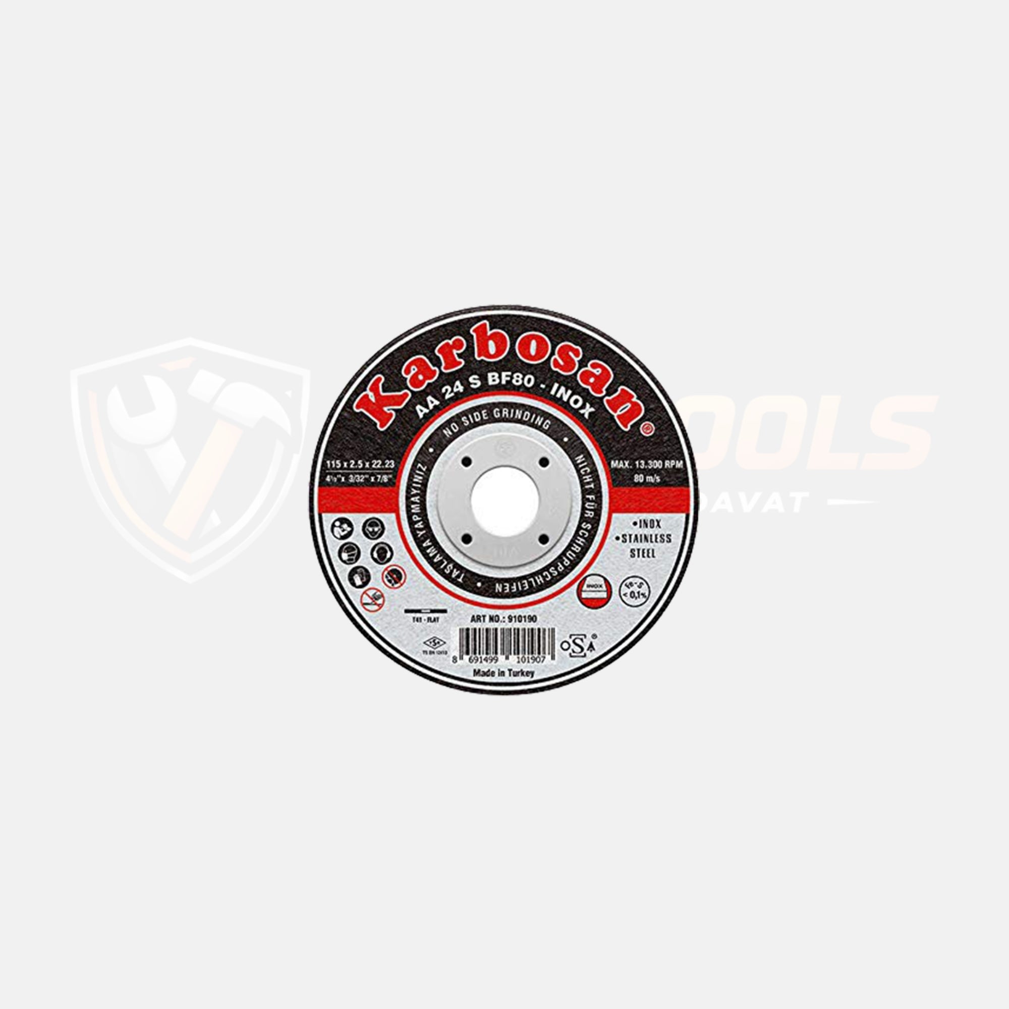 Karbosan Inox (Paslanmaz Çelik) İnce Kesme Diski Ölçü: 115 x 1,0 x 22,23 mm